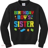 Master Builder Birthday Sister Building Bricks Blocks Kids Sweatshirt thumb 0
