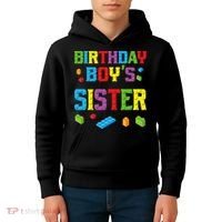 Master Builder Birthday Sister Building Bricks Blocks Kids Hoodie thumb 4