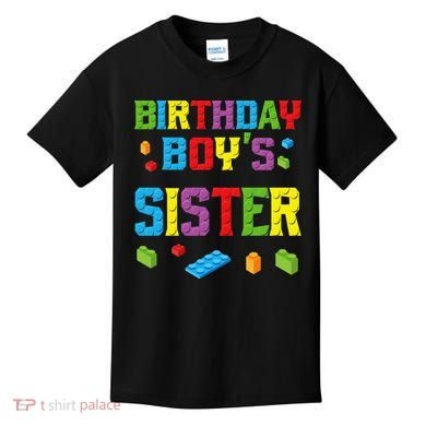Master Builder Birthday Sister Building Bricks Blocks Kids T-Shirt