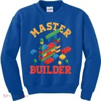 Master Builder Block Building Master Brick Builder Kids Sweatshirt thumb 0