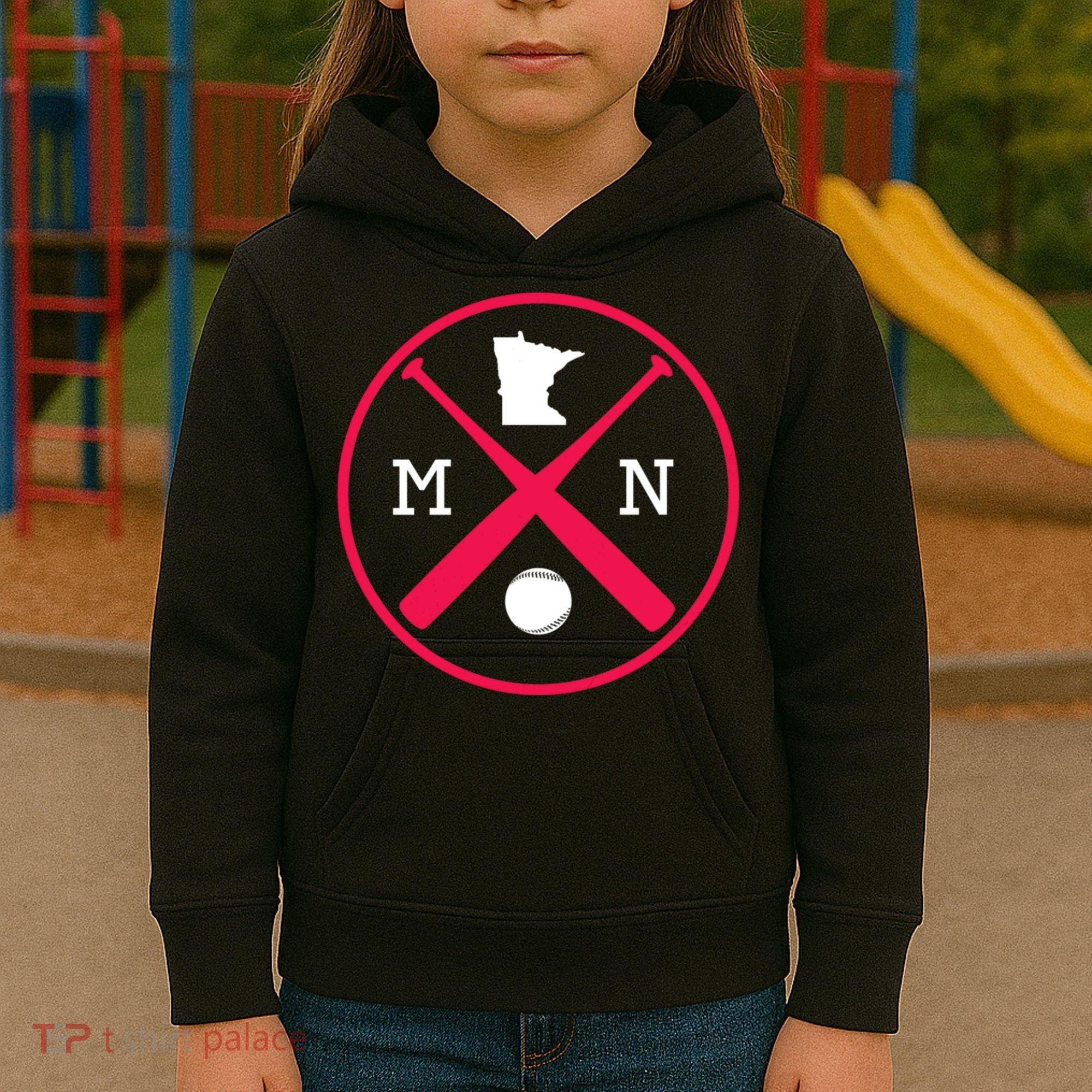 Minnesota Baseball Bats Team Kids Hoodie