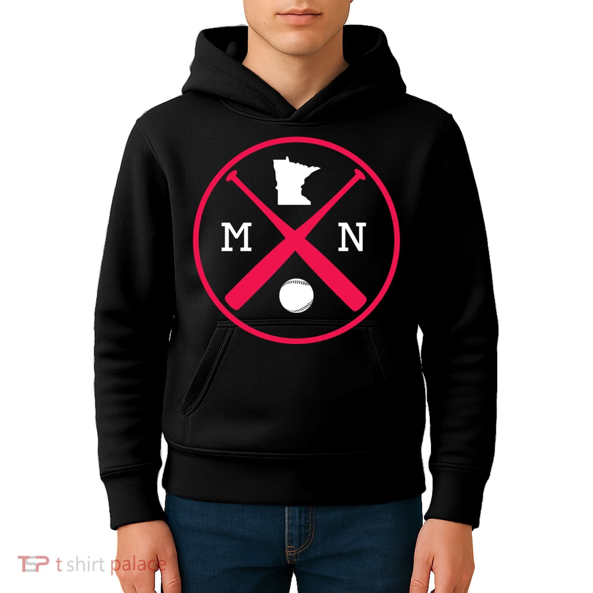 Minnesota Baseball Bats Team Kids Hoodie