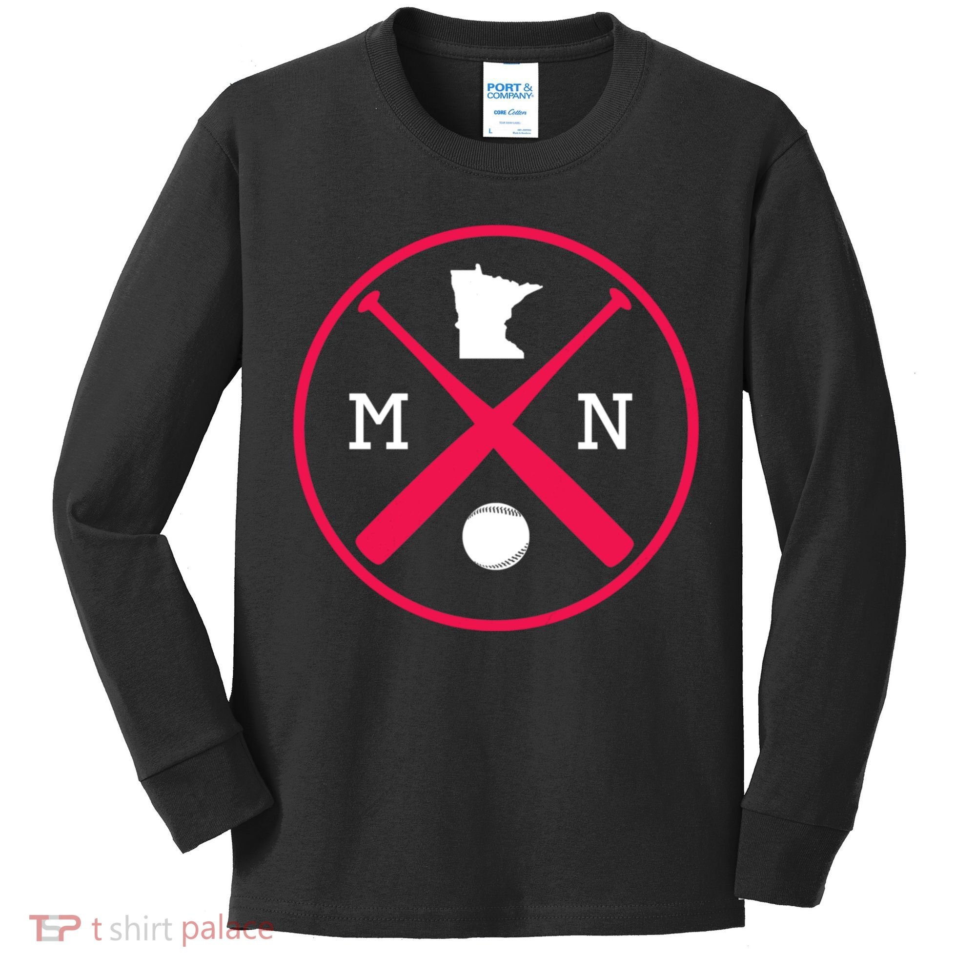 Minnesota Baseball Bats Team Kids Long Sleeve Shirt
