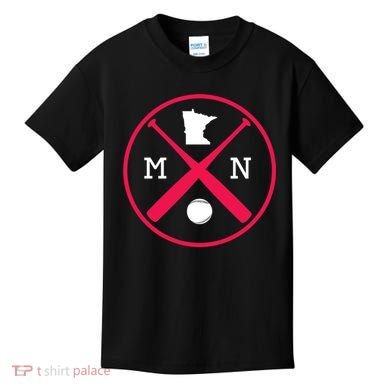 Minnesota Baseball Bats Team Kids T-Shirt