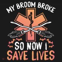My Broom Broke So Now I Save Lives Emt Halloween Gift Women's Hoodie thumb 2