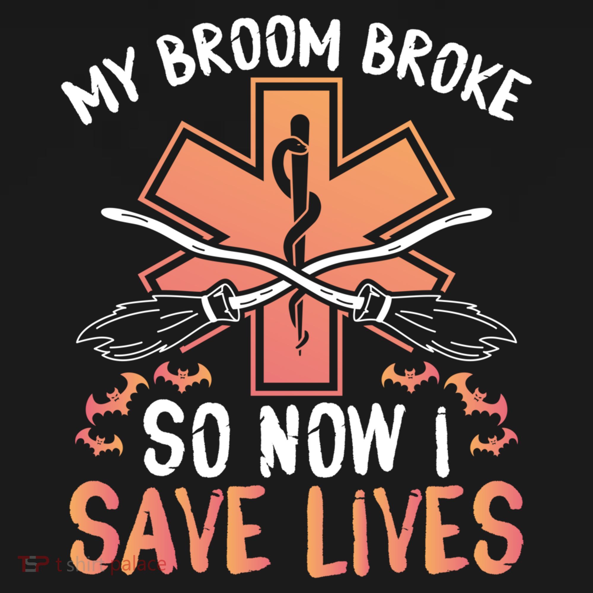 My Broom Broke So Now I Save Lives Emt Halloween Gift Women's Hoodie