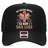 My Broom Broke So Now I Save Lives Emt Halloween Gift Hat thumb 0