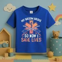 My Broom Broke So Now I Save Lives Emt Halloween Gift Toddler T-Shirt thumb 3