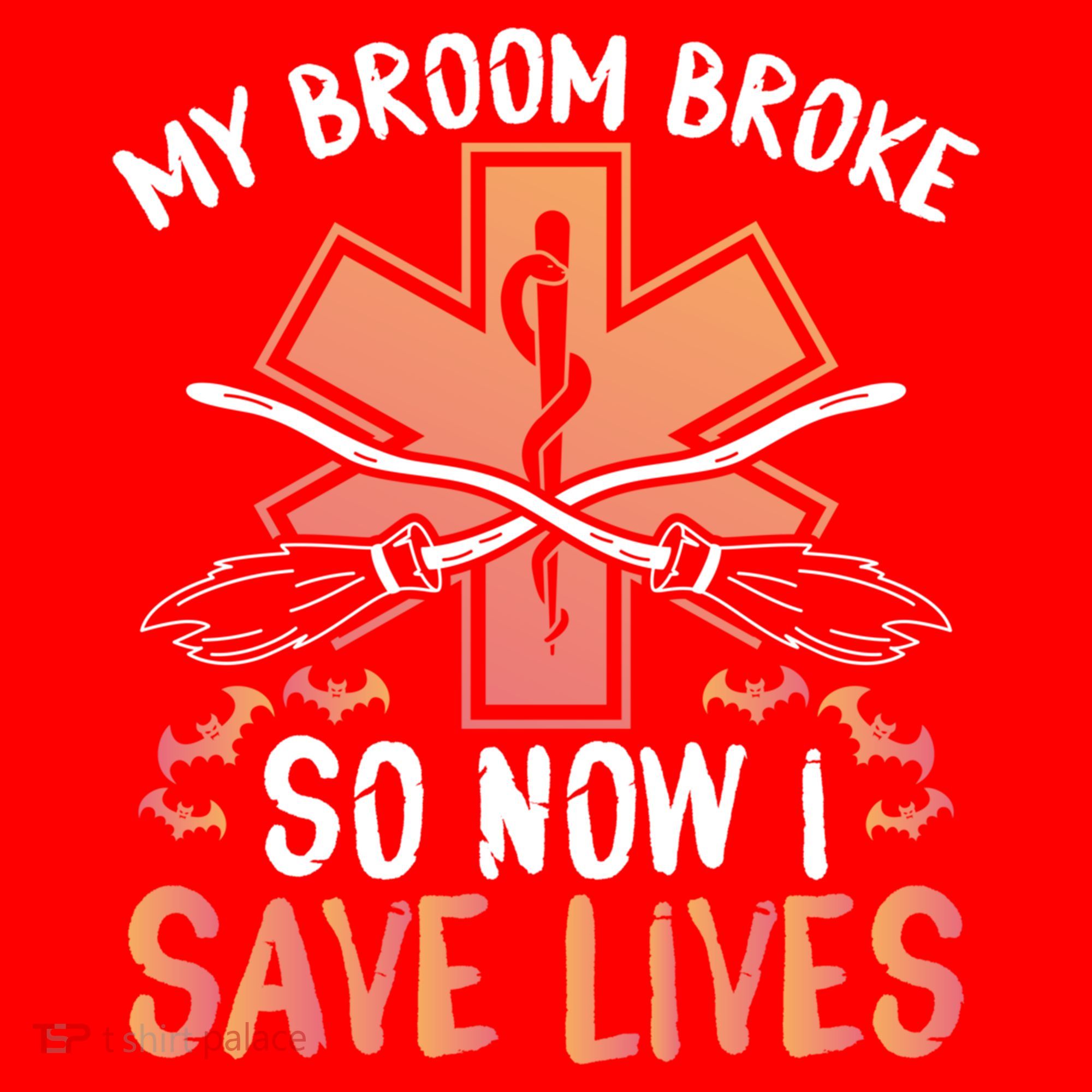 My Broom Broke So Now I Save Lives Emt Halloween Gift Santa Hat
