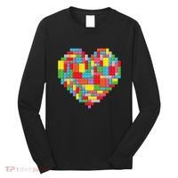 Master Builder Block Brick Building Heart Valentines Day Long Sleeve Shirt thumb 0