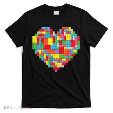 Master Builder Block Brick Building Heart Valentines Day T-Shirt