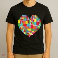 Master Builder Block Brick Building Heart Valentines Day T-Shirt thumb 3
