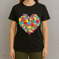 Master Builder Block Brick Building Heart Valentines Day T-Shirt thumb 4