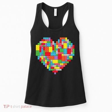 Master Builder Block Brick Building Heart Valentines Day Women's Tank Top