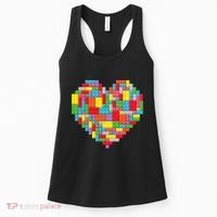 Master Builder Block Brick Building Heart Valentines Day Women's Tank Top thumb 0