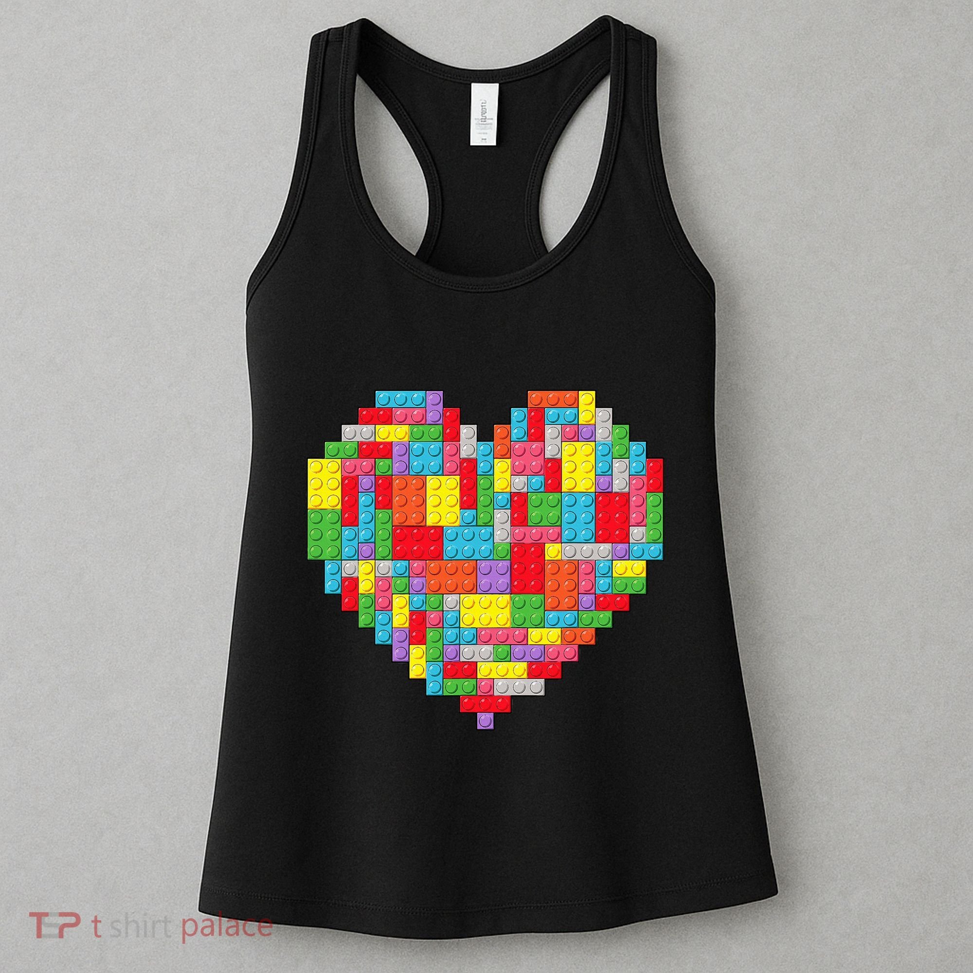 Master Builder Block Brick Building Heart Valentines Day Women's Tank Top