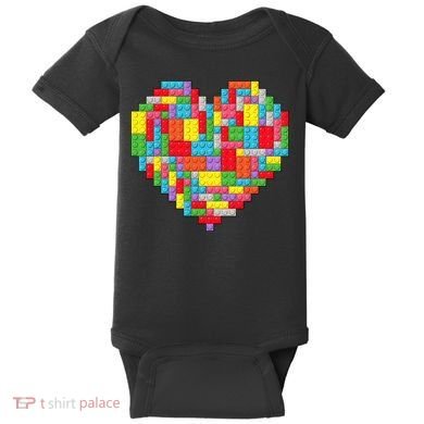 Master Builder Block Brick Building Heart Valentines Day Baby Bodysuit
