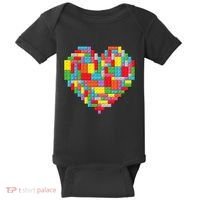 Master Builder Block Brick Building Heart Valentines Day Baby Bodysuit thumb 0