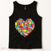 Master Builder Block Brick Building Heart Valentines Day Tank Top thumb 2