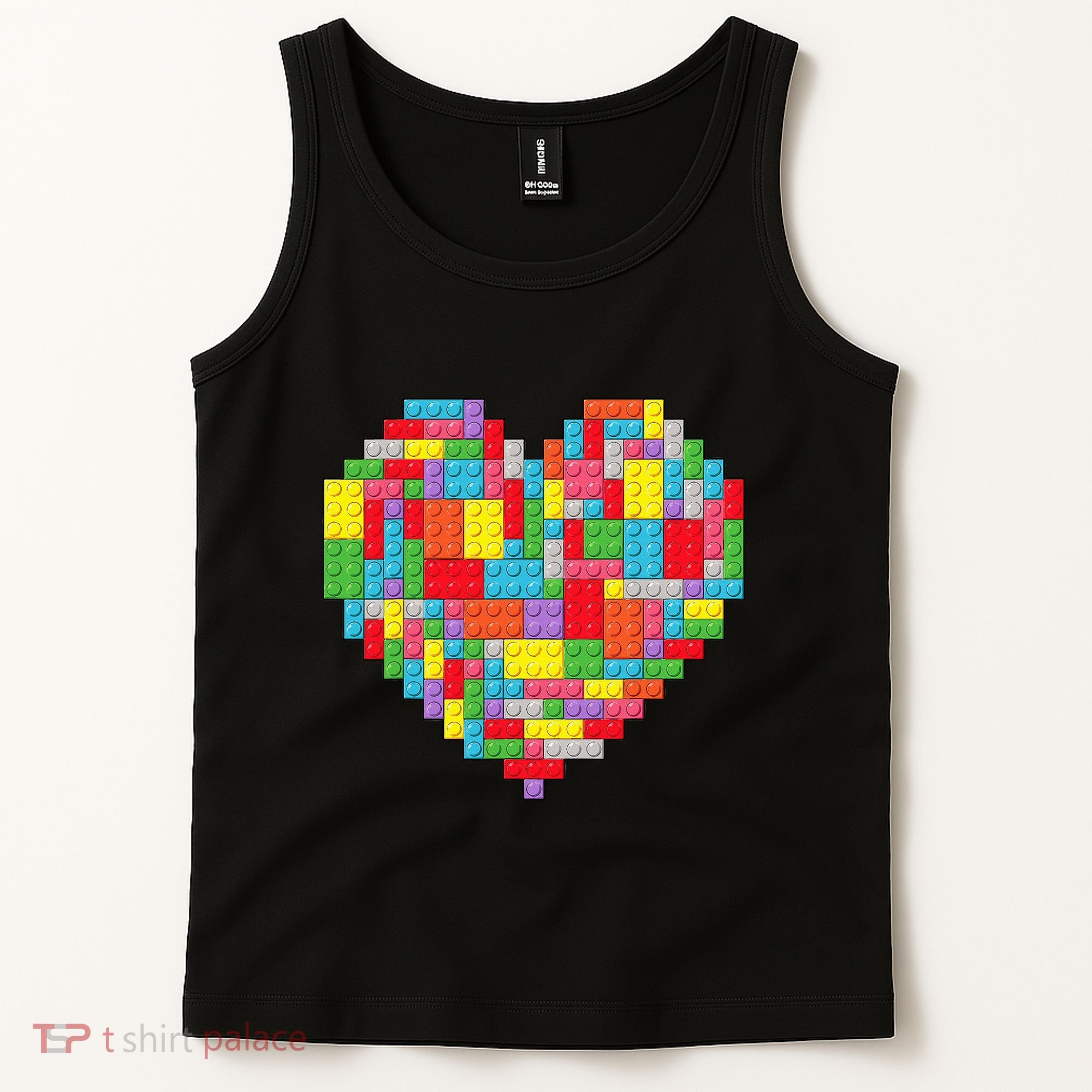 Master Builder Block Brick Building Heart Valentines Day Tank Top
