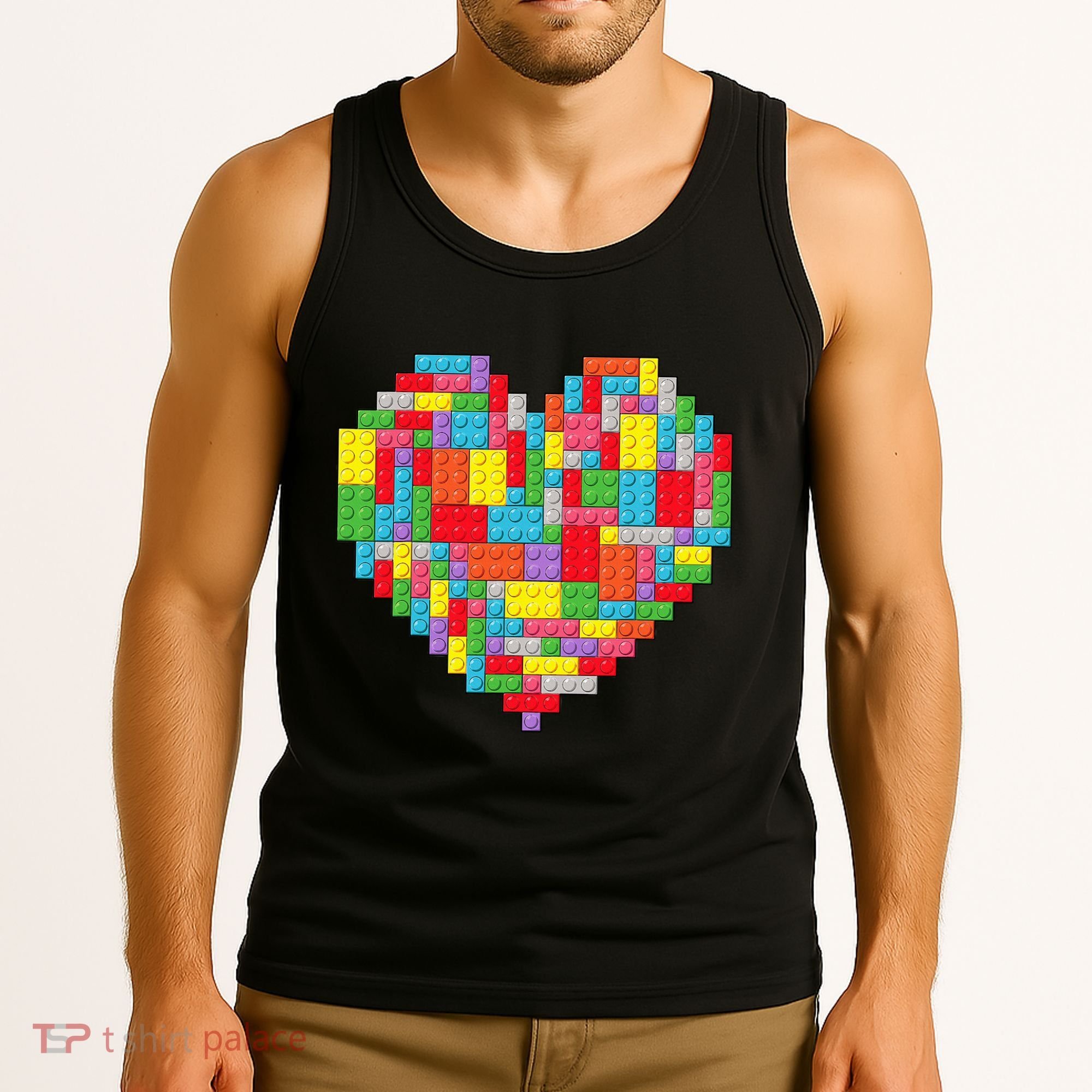 Master Builder Block Brick Building Heart Valentines Day Tank Top