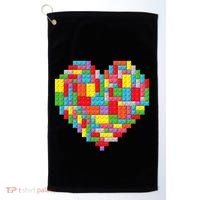 Master Builder Block Brick Building Heart Valentines Day Golf Towel thumb 0