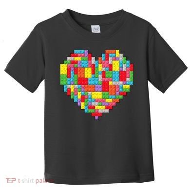 Master Builder Block Brick Building Heart Valentines Day Toddler T-Shirt