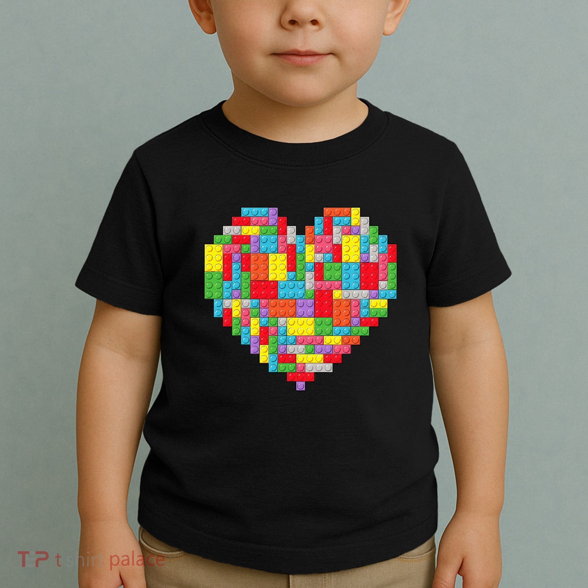 Master Builder Block Brick Building Heart Valentines Day Toddler T-Shirt