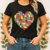 Master Builder Block Brick Building Heart Valentines Day Women's T-Shirt thumb 2