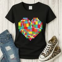 Master Builder Block Brick Building Heart Valentines Day Women's T-Shirt thumb 3