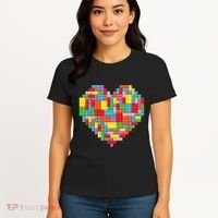 Master Builder Block Brick Building Heart Valentines Day Women's T-Shirt thumb 4