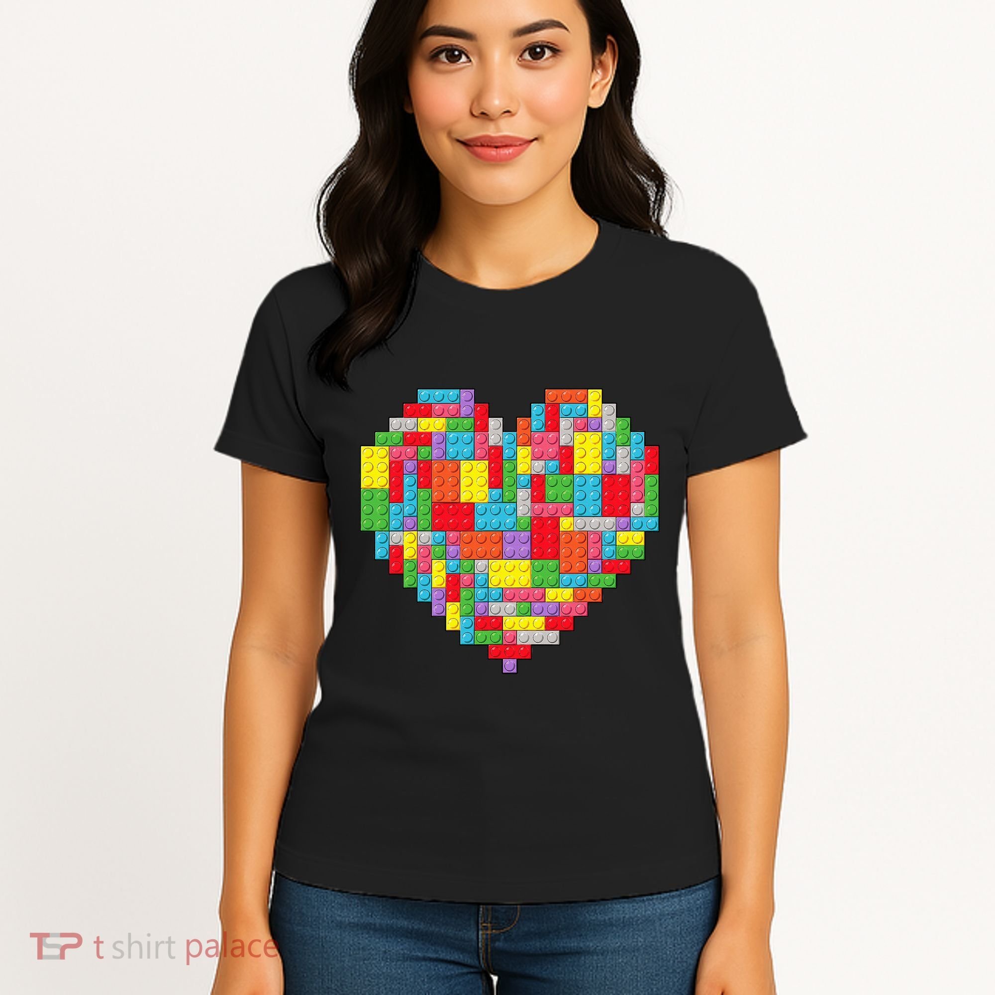 Master Builder Block Brick Building Heart Valentines Day Women's T-Shirt