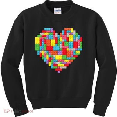 Master Builder Block Brick Building Heart Valentines Day Kids Sweatshirt
