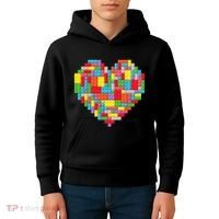 Master Builder Block Brick Building Heart Valentines Day Kids Hoodie thumb 4