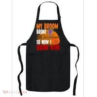 My Broom Broke So Now I Drink Wine Apron thumb 0