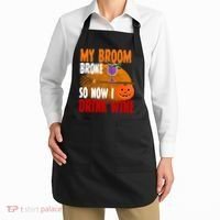 My Broom Broke So Now I Drink Wine Apron thumb 2