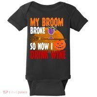 My Broom Broke So Now I Drink Wine Baby Bodysuit thumb 0