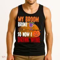 My Broom Broke So Now I Drink Wine Tank Top thumb 3