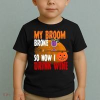 My Broom Broke So Now I Drink Wine Toddler T-Shirt thumb 2