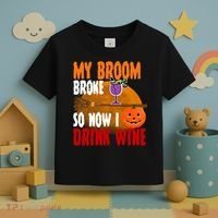 My Broom Broke So Now I Drink Wine Toddler T-Shirt thumb 3