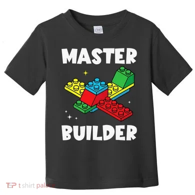 Master Builder Building Blocks Brick Toy Master Builder Toddler T-Shirt