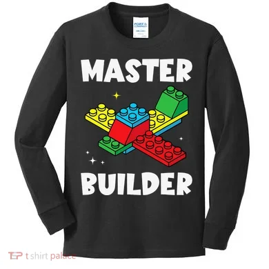 Master Builder Building Blocks Brick Toy Master Builder Kids Long Sleeve Shirt