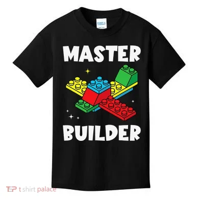 Master Builder Building Blocks Brick Toy Master Builder Kids T-Shirt