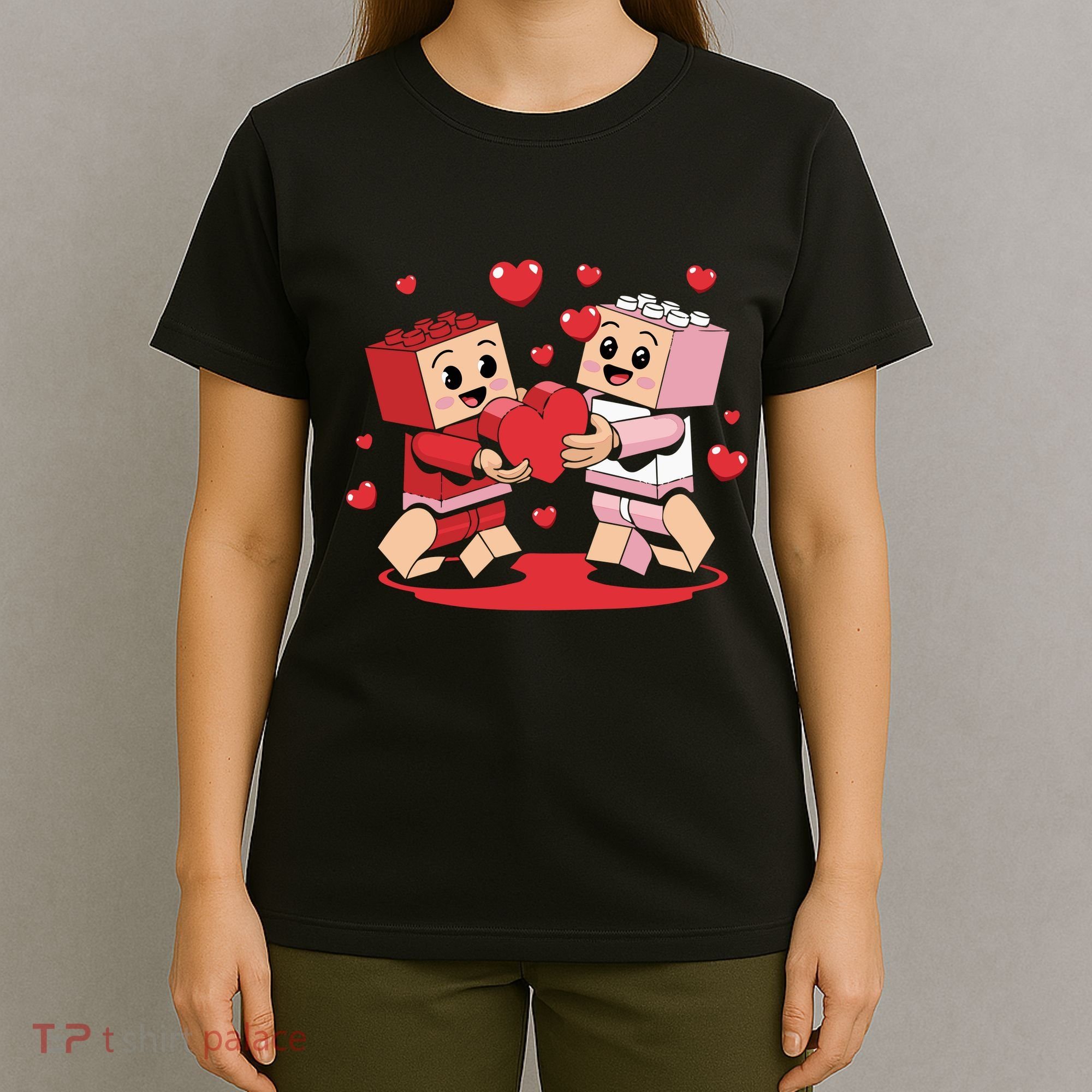 Master Builder Block Brick Building Couple Valentines Day T-Shirt