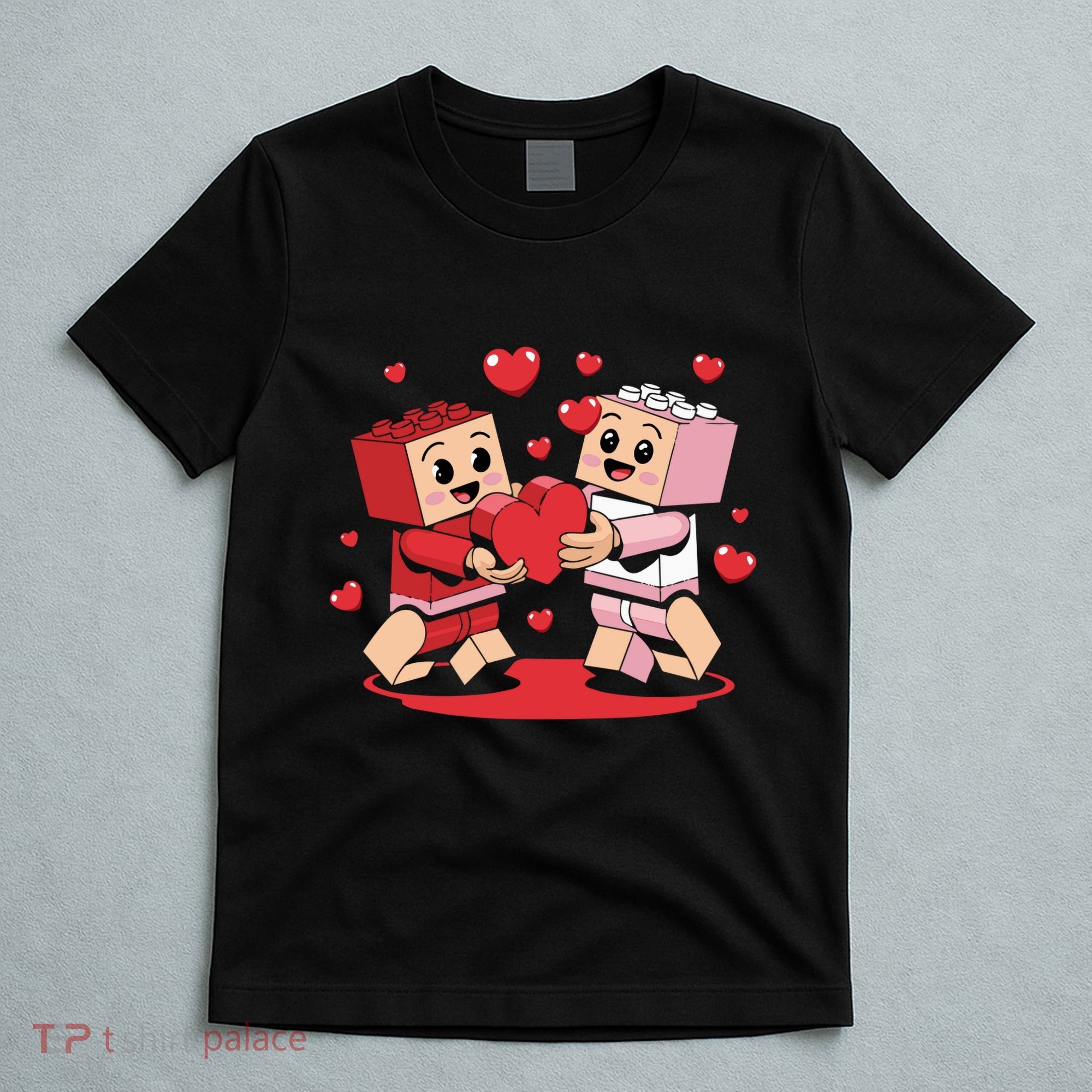 Master Builder Block Brick Building Couple Valentines Day T-Shirt