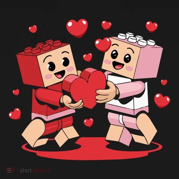 Master Builder Block Brick Building Couple Valentines Day Bucket Hat