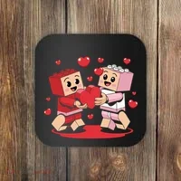 Master Builder Block Brick Building Couple Valentines Day Coaster thumb 0