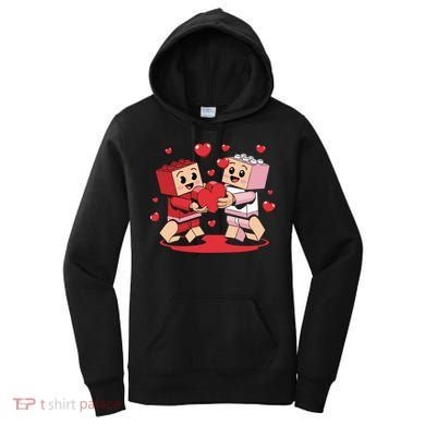 Master Builder Block Brick Building Couple Valentines Day Women's Hoodie