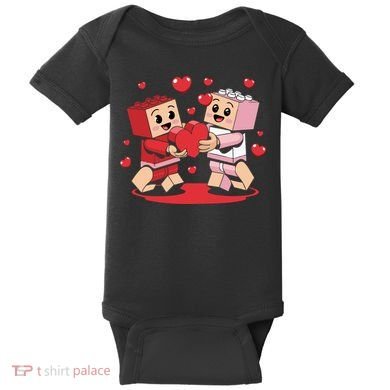 Master Builder Block Brick Building Couple Valentines Day Baby Bodysuit