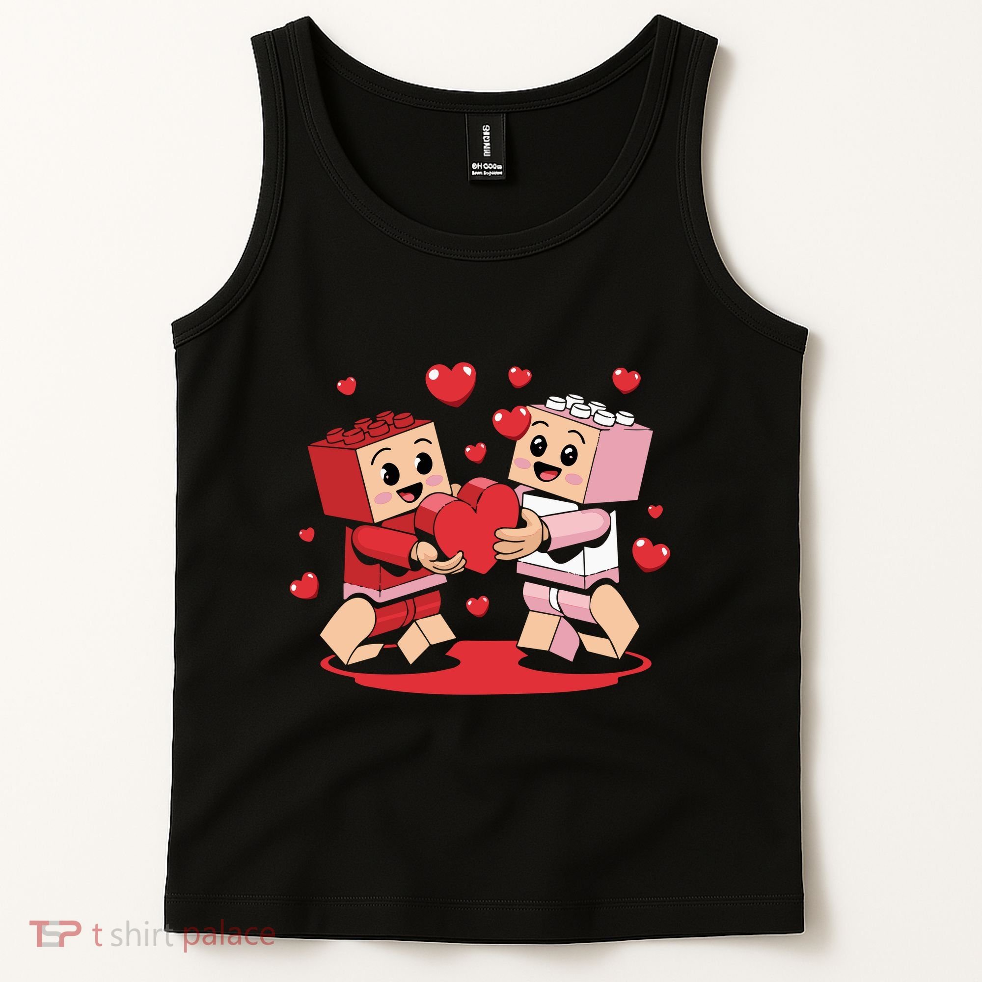 Master Builder Block Brick Building Couple Valentines Day Tank Top